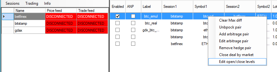 crypto-arbitrage Multilevel diff to open