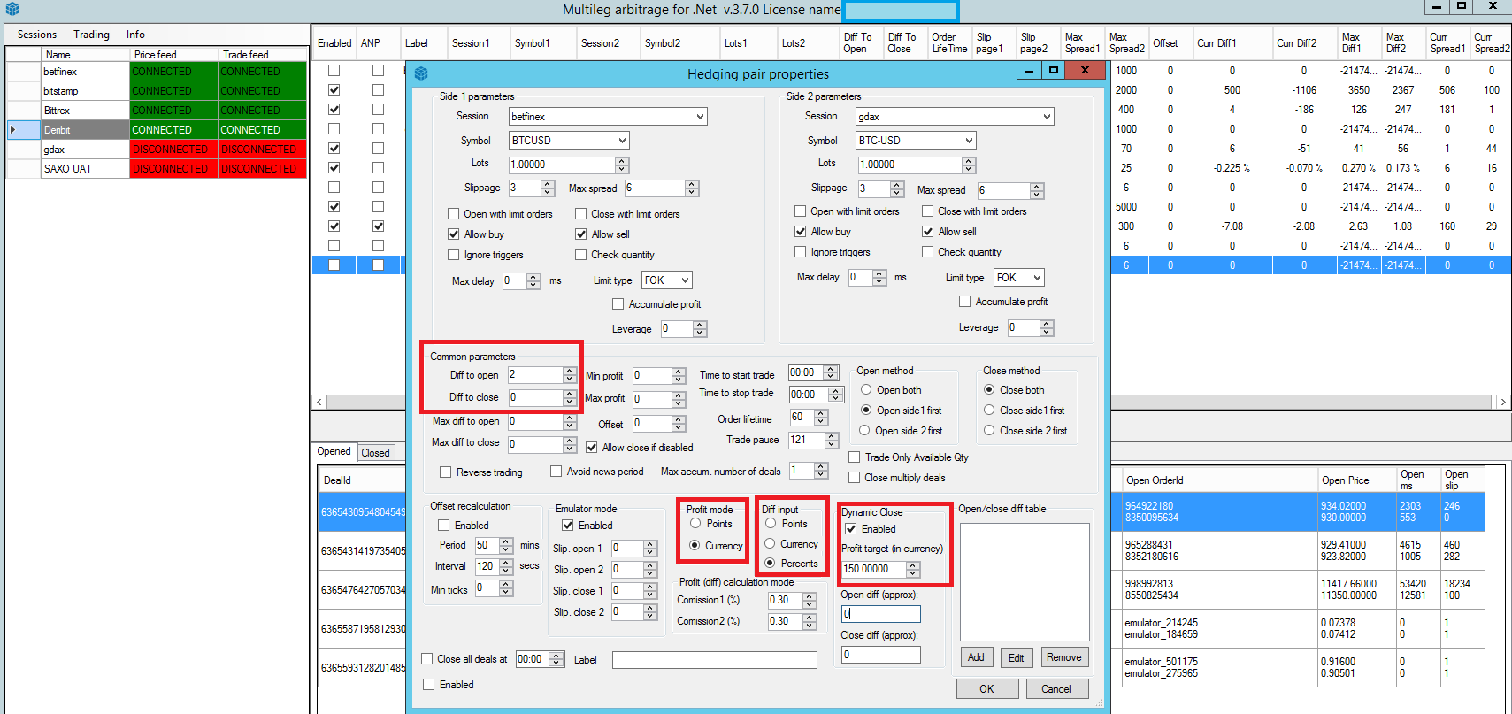 crypto arbitrage software diff to open in percents